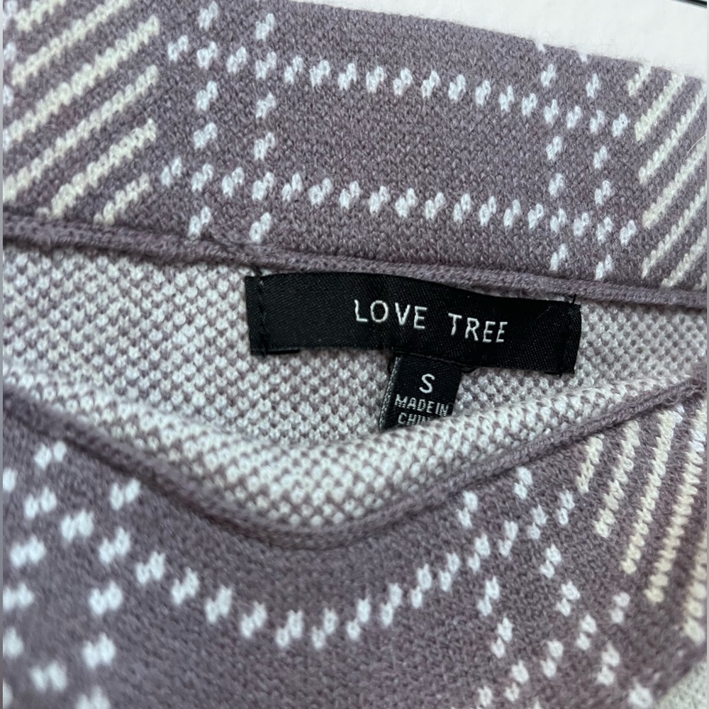 Love Tree purple long sleeve and skirt set plaid in purple and off white - Picture 5 of 5